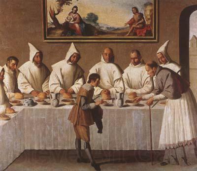 Francisco de Zurbaran St Hugo of Grenoble in the Carthusian Refectory (mk08) Norge oil painting art